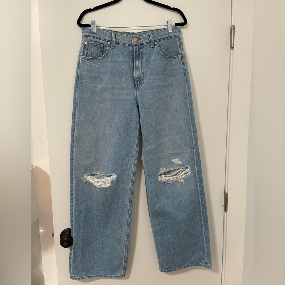MOTHER Denim The Fun Dip Puddle Wide Leg Jeans size 28